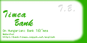 timea bank business card